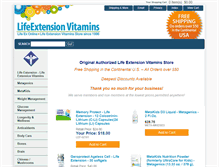 Tablet Screenshot of lifeextensionvitamins.com